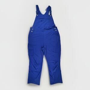 DULUTH TRADING Heirloom Gardening Bib Overalls XL x 31 Blue Ripstop Outdoor UPF
